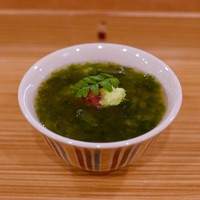 宮川町　水簾 - 蛤粥。旬のあおさ海苔がタップリ