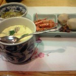 宇多美寿司 - 酢の物、茶わん蒸し、小海老と里芋