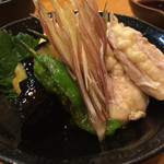 ばんじょう - 鶏せせりと揚げ野菜のおろしポン酢