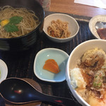 蕎麦や 口福 - ランチ（かけ・天丼・小鉢・デザート）