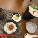 ごはん、香の物、酒粕味噌鍋　2017.2