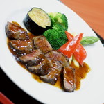 四川食府 - 黒毛和牛ステーキと前菜２点盛り合わせセット（１，２８０円）２０１７年３月