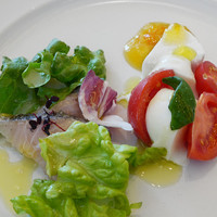 Cucina del NABUCCO - 炙りハマチのカルパッチョ、自家製モッツァレラとリコッタチーズのカプレーゼ