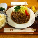 Sukiyaki Kappou Katou - 仙台牛しょうが焼き定食♪