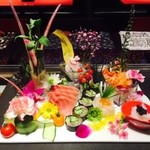 創作Dining Sushi　きくち - 女子会の刺身の盛り合わせ