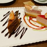 シャトン - ダブルチョコとイチゴのムース、マスカルポーネのケーキ