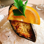 リストランテ マツシマ - 【前菜焼物】○近海ムール貝のパン粉チーズ焼き様