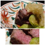 馳走なかむら - ◆鹿児島産・イチボ肉。 焼き方がお上手なのかイチボですのに、とても柔らかい。 お肉の旨みを感じる品。
