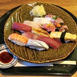 Sushi tetsu - 昼の彩り握り1080円＋お椀108円