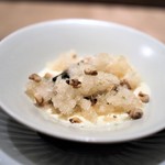 虎白 - 黒蜜寒天　ラムソース　ブランデーシャーベット