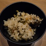 鉄板焼 摩天楼 - ⑨高菜のｶﾞｰﾘｯｸﾗｲｽ