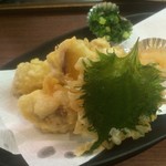回転寿司 北海素材 - 鱈白子の天ぷら