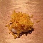 自家製のカラスミと聖護院蕪のアップ写真！