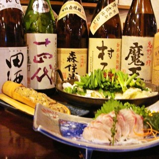 Delicious food goes well with delicious sake.