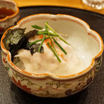 旬席 鈴江 - 淡路の５kgの河豚のお造り　白子ソースで