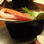 坐忘林 - 本日の鮮魚　紅ずわい蟹洗い、活蛸あぶり