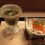 すし処 みや古分店 - ＊下関産もずく、昆布森産毛ガニご飯