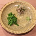 うを徳 - 菜の花 + （せり + あんぽ柿 + 松葉蟹 + 毛蟹）