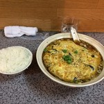 胃盛屋 ミライ - かに玉ラーメン(半ライスは麺類注文時のサービス)