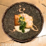 銀座 座屋 - 2017白子海老　河豚白子かけ