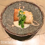 銀座 座屋 - 2017　白子海老　河豚白子かけ