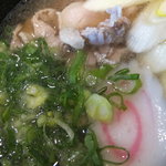 手打ち釜あげうどん 禅 - 鴨南うどんのアップ