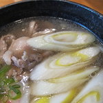 手打ち釜あげうどん 禅 - 鴨南うどんのアップ