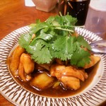 ゆたか - 鶏肉の紹興酒煮 老油がけ　パクチートッピング