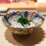 寿しの吉乃 - 温かい雲子にシークワーサーのぽん酢かけ