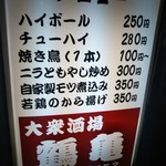 鶴亀 - 看板(2017年3月10日撮影)