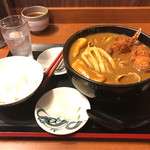 めん工房 むらかみ - カニクリームコロッケカレーうどん９００円＋半ライス５０円