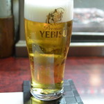 炭焼うなぎ ひつまぶし藤城 - エビス生ビール