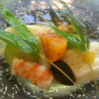 京料理 たか木 - ☆冷たい前菜は長芋ソーメン＆鮑＆車海老ジュレ掛け（＾ｖ＾）☆
