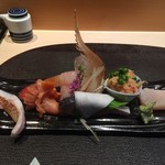 ☆9のどぐろ☆9しめ鯖千枚漬け☆9ボタン海老　など