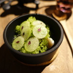 イレテテュヌフワ - 2017.03 真鯖のマリネ：青芯大根、輪切りとソルベ、レモングラス