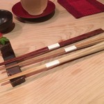 にかい笹木 - 初めにお箸を選びます。私は真ん中を選択。