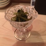 にかい笹木 - サービスで頂いた、茎ワサビ。爽やかな風味。