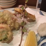 にかい笹木 - 金目鯛の菜の花巻き天麩羅