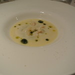 リストランテ カノフィーロ - キタアカリとポロ葱　ホタテのチャウダー