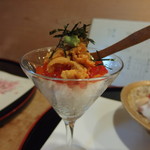 あけぼの寿司 - ウニイクラカクテルグラス