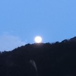 嵯峨沢館 - 露天風呂から見た満月