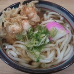 Kurumaido - えび入り玉ねぎ天うどん屋外看板【2017.3】