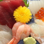 東寿司 - 刺身定食。酒のつまみとしても、会食でもグッドです！