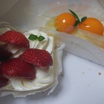 ファウンドリー - レッドパール＆ロイヤルクイーンＷ苺ショートケーキと宮崎県産完熟きんかんと文旦のチーズタルト