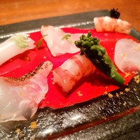 ラ・ボンバンス - お刺身　鯛　才巻海老　アオリイカ
