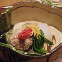 ごだん 宮ざわ - うづらのツミレ、京菊名、京人参、柚子炊き合わせ
