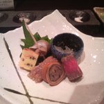 天ぷら　酒菜　醍醐 - 前菜。キレーな盛り付けです★