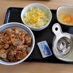 吉野家 - 豚スタミナ丼（並盛）￥450+生野菜サラダ￥0