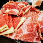 Rampu Hausu - 道産牛リブロース、ルスツ高原ポークロース肉