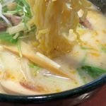 ラーメン 今人 - 特製豆乳ラーメンしおの麺